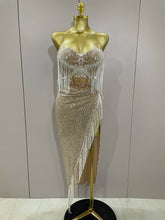 Sexy Luxury Sparkly Sequin Tassel Two Piece Set 2025 Women Evening Party Birthday Singer Performan Costume Nightclub Girl Outfit